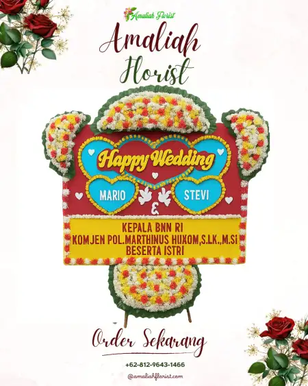 Papan Bunga Pernikahan Sela